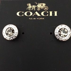 Coach sterling silver studded earrings. Brand new.